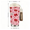 Cute Red Heart Pattern Insulated Coffee Tumbler Stainless Steel Vacuum Travel Mug Gift for Valentines Day Romantic Aesthetic Hot Cold Drink Cup
