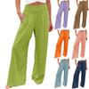 Women's Casual Pants Loose Soft Solid Color Wide Leg Long Pants High Waist Straight Leg Pants