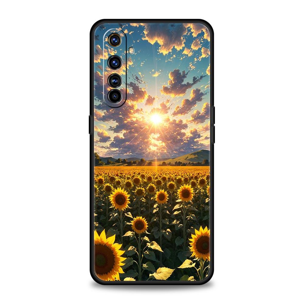 Красивый желтый чехол для телефона с подсолнухом для Realme 12 11 10 4G 9 8 5G 7 6 GT5 GT3 GT2 Pro Plus C21 C25 C35 GT Neo 2 3 3T 5