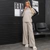 Осенне-зимний женский повседневный вязаный свитер, брюки, комплект из двух предметов, пуловер с длинным рукавом и брюки с широкими штанинами, спортивный костюм