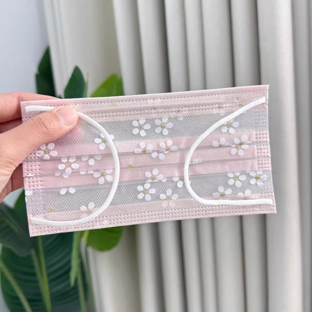 10 шт. Женские высококачественные пыленепроницаемые солнцезащитные милые маски-сетки, тонкие, дышащие, одноразовые, для весны и лета, с милым принтом цветущей сакуры