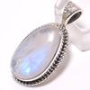 Natural Rainbow Moonstone Gemstone 925 Solid Sterling Silver Pendant 1.26" F8m19