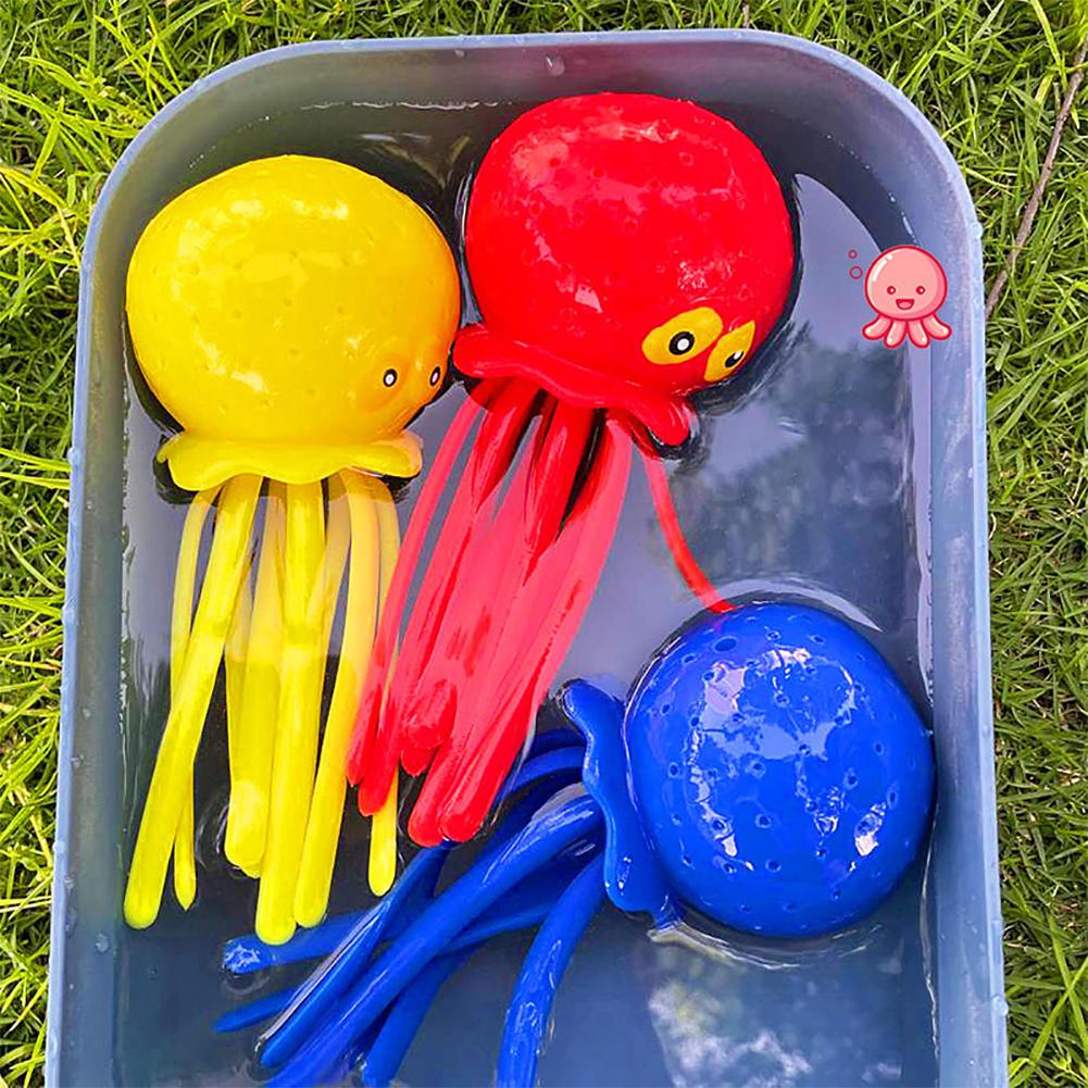 Baby Bath Toys Sponge Absorbent Octopus Squeezing Stress Relief Toys Sponge Water Absorbing Summer Swimming Pool Play Water Toy for Children