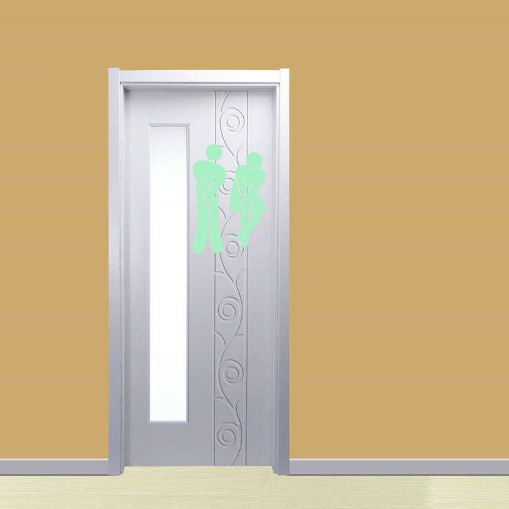 Glow In The Dark Decoration Bathroom Indicator Label Wall Sticker Washroom Door Sign Toilet Sticker