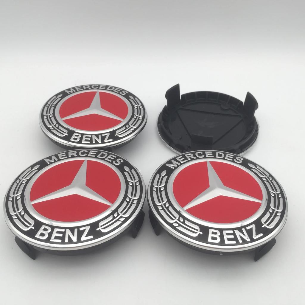 For Mercedes Benz 4pcs 3D 75mm For Mercedes Benz AMG Car emblem Wheel hub Center Cap Badge covers sticker Decals Styling accesso