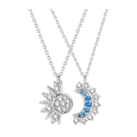 1 комплект ожерелий «Солнце и Луна», парные ожерелья, ожерелья с подвесками «Солнце и Луна» со стразами, подарок на День святого Валентина, годовщину