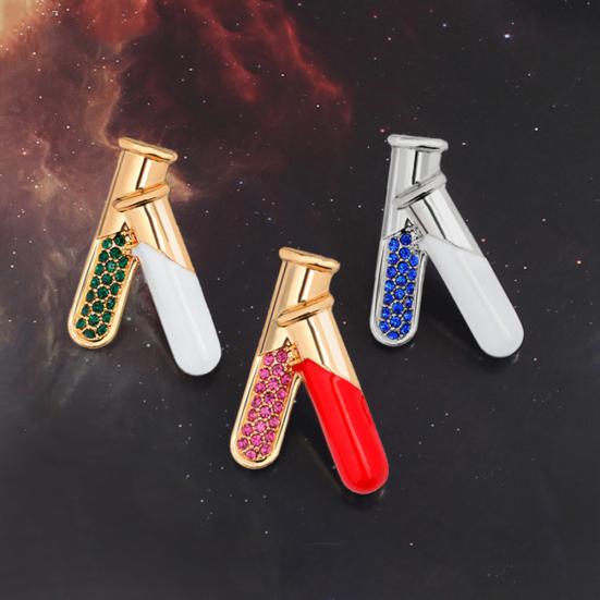 Эмалированная пробирка, инкрустированная стразами, брошь, булавка, медицинский инструмент, значок врача и медсестры