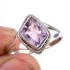 Ювелирное кольцо из стерлингового серебра 925 пробы с натуральным розовым аметистом S.10 p4H94