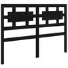 Headboard in Black 125.5 x 4 x 100 cm Solid Pine Wood