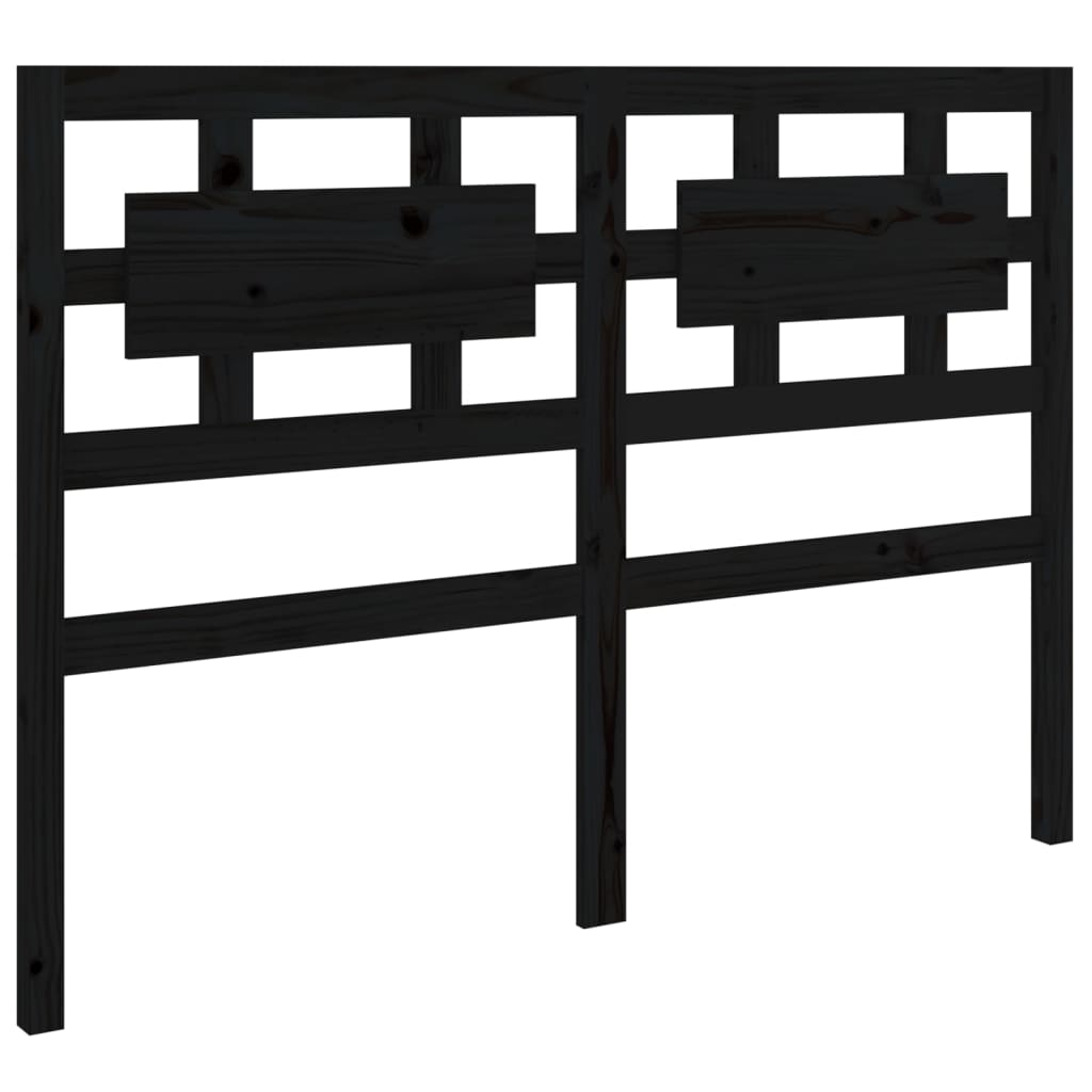 Headboard in Black 125.5 x 4 x 100 cm Solid Pine Wood