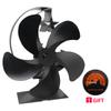 5 Blades Heat Powered Stove Fan Fireplace Fan Quiet Operation Circulating Warm Air No Battery