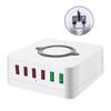 6-портовое USB Qi Быстрое Беспроводное Зарядное Устройство Двойная Быстрая Зарядка QC3.0 Зарядная Станция