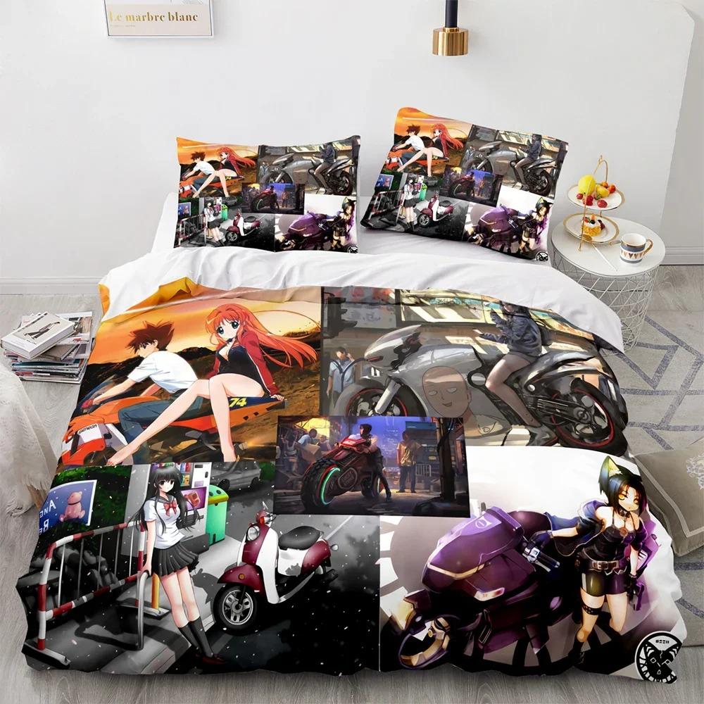 3D Печать Новый Классический Мотоцикл Комплект Постельного Белья, Пододеяльник Одеяло Комплект Постельного Белья Чехол для Одеяла Наволочка, Размер King Queen Twin Мальчики Девочки