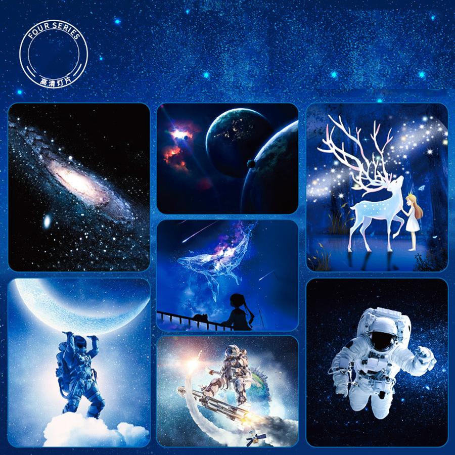 Foucsing Galaxy Star Starry Sky Projector Night Light Bluetooth перезаряжаемый вращающийся ночник для декоративного детского подарка