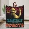 Bendered Robot Fry Leela Cartoon Blanket Planet Express Flannel Throw Blankets Bedroom Sofa Decoration Thin Bedspread Portable