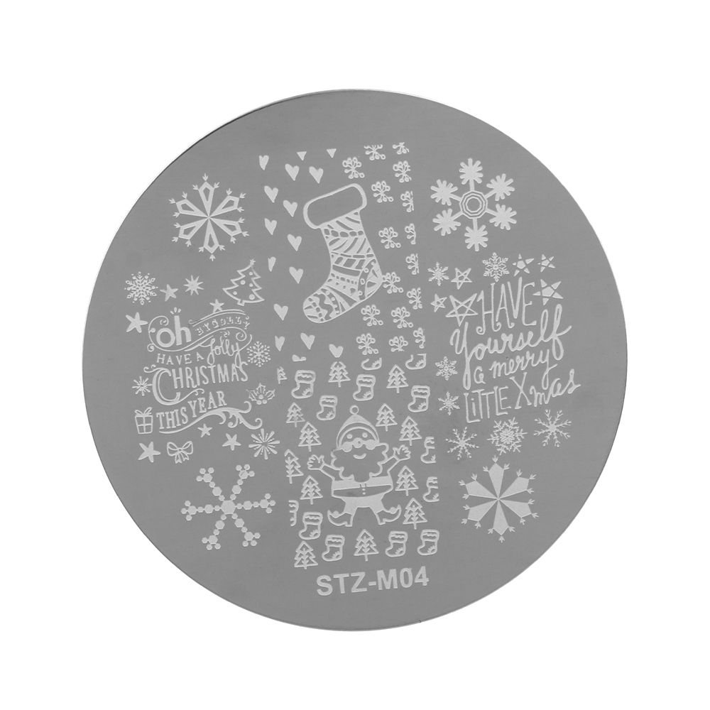 Manicure Santa Claus Christmas Nail Stamping Plates Nail Stamp Polish Templates Stencils Molds