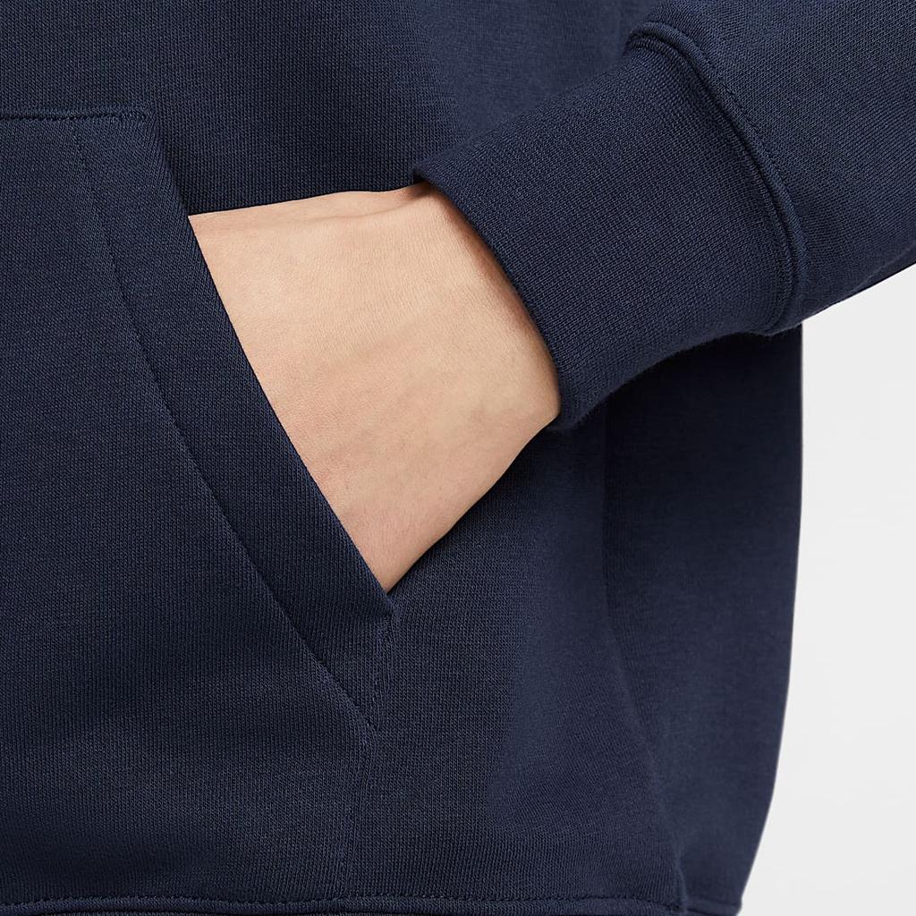 Nike Спортивная одежда Клубный флисовый пуловер с капюшоном толстовка женская топы Obsidian DQ5794-451