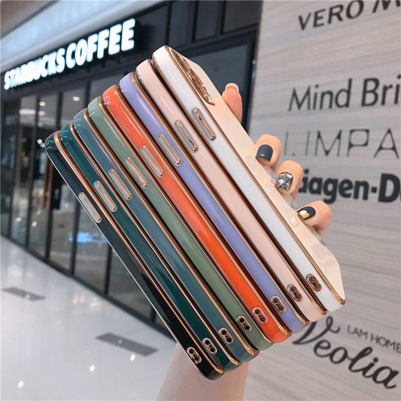 Роскошный позолоченный гальванический чехол для iPhone 11 Pro Max 8 Plus 7 XR XS X, силиконовая защита объектива 12 Pro Max SE 2020, чехол