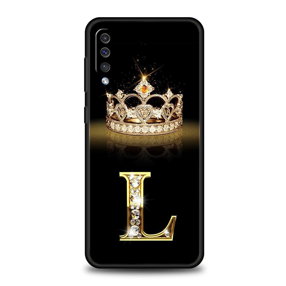 Чехол для телефона с бриллиантовой короной и буквой A для Samsung Galaxy A12 A32 A50 A70 A20E A20S A10 A10S A22 A30 A40 A42 A52 5G A02S A04s
