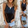 Женский жилет с круглым вырезом без рукавов, однотонный, блестящий, стандартный стиль, топы, дышащие, эластичные, майки, повседневная одежда