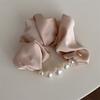 1pc Korean Version Gentle Temperament Pearl Border Large Intestine Circle Low Ponytail Headband Gold Label Hair Tie