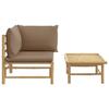 VidaXL Garden Lounge Set 2 Pcs with Taupe Cushions Bamboo 362285