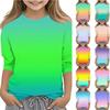 Children's 3/4 Sleeves Printed O-neck Top Everyday Casual T-shirt
