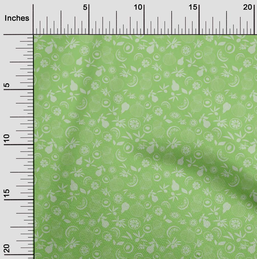 oneOone Cotton Flex Light Green Fabric Fruit Melon With Pomegrante Fabric For Sewing Printed Craft Fabric By The Yard 40 Inch