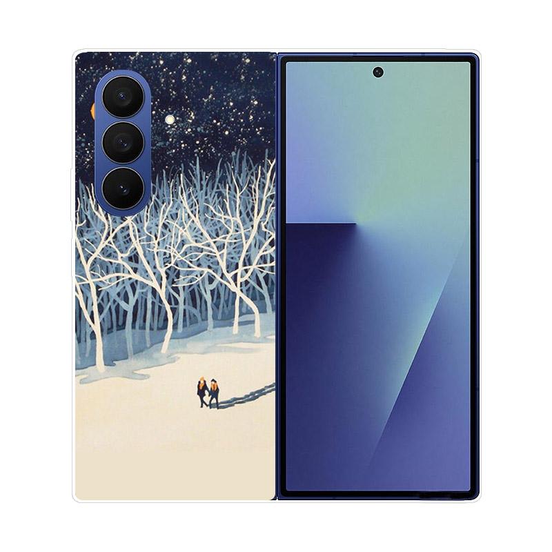 Прозрачный складной чехол для телефона Samsung Galaxy Z Fold 6 7 Прозрачная ударопрочная жесткая крышка из ПК для Samsung Z Fold7 Fold6 Чехол Capa