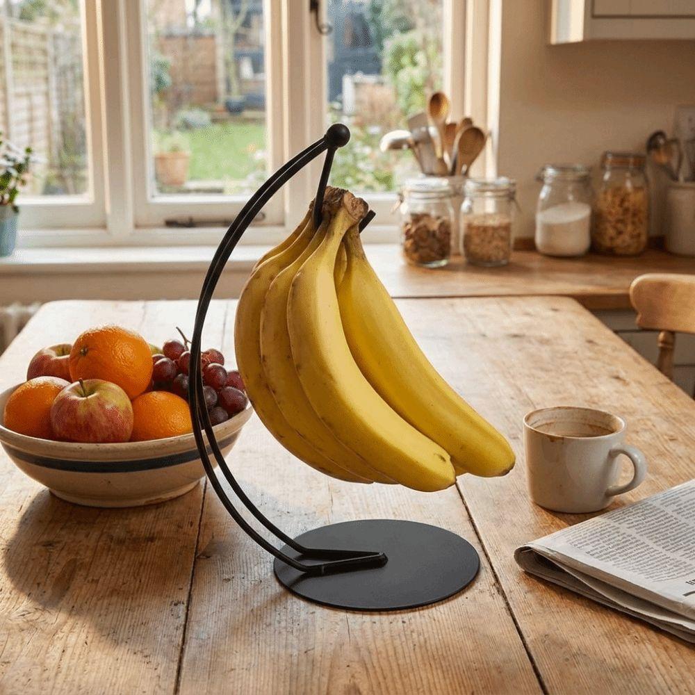 with Base Metal Banana Rack Stable Stand Fruit Display Hanger Creative Banana Holder Living Room