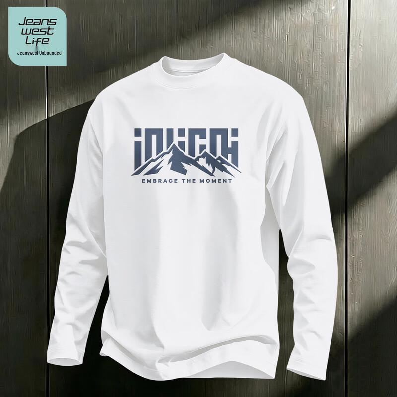 JEANSWEST LIFE Мужская свободная хлопковая футболка с длинным рукавом
