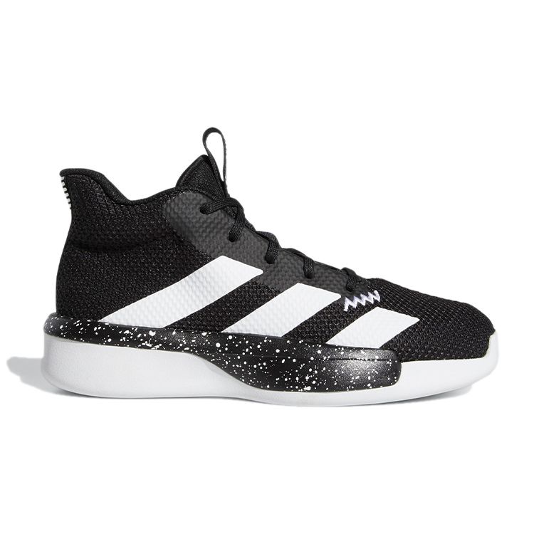 adidas Pro Next K Прочные полувысокие детские баскетбольные кроссовки Детские кроссовки Черно-белые EH3061