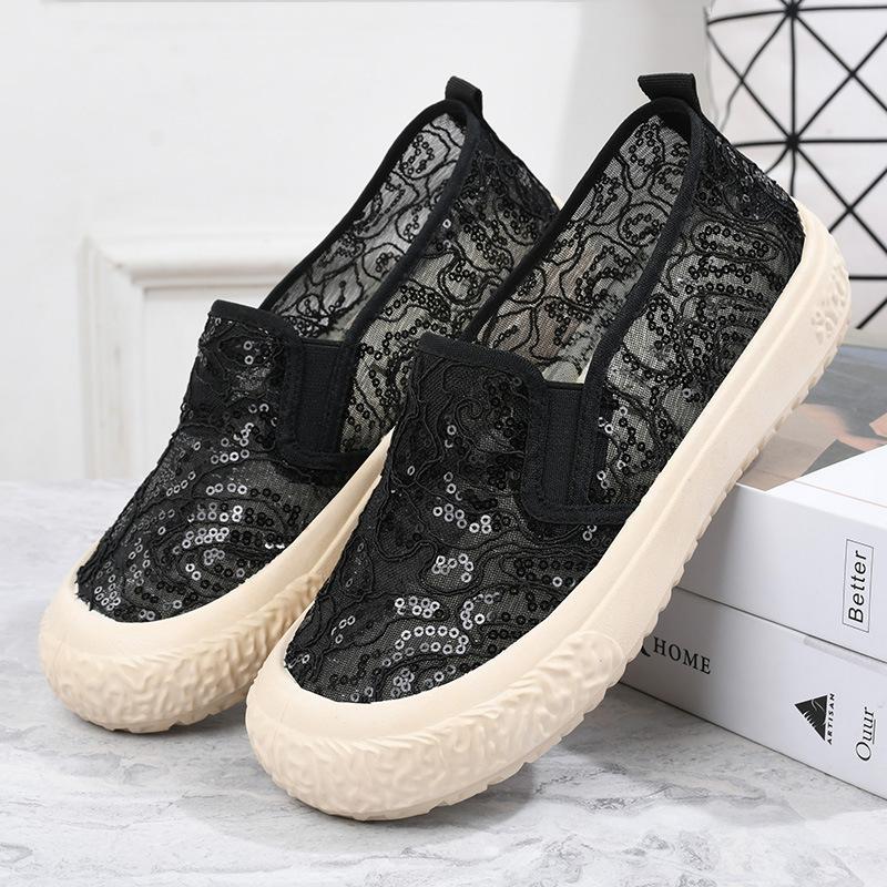 Женские летние новые сетчатые дышащие туфли для рыбалки на плоской подошве для девочек, повседневные универсальные туфли из парусины с толстой подошвой для женщин