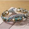 High-end Blue Stone Eye Pattern Buddhist Sutras Bead Rotatable Bracelet Men Jewelry Trendy Personality Scripture Bracelet Male