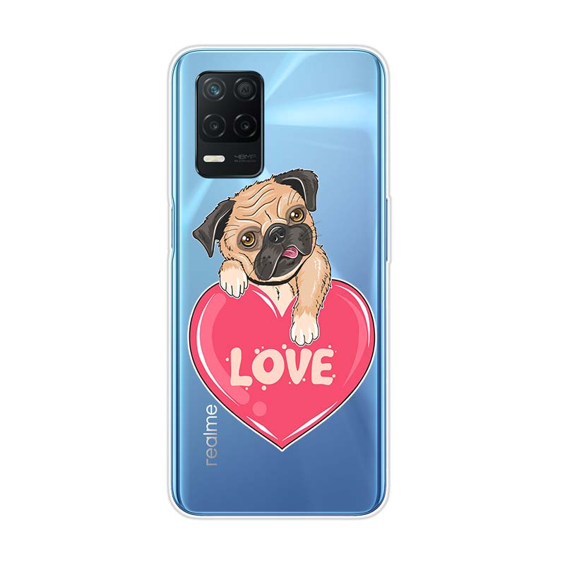 Cartoon Cute Pug Dog For Realme 8 8i V3 V5 GT Neo Flash Edition Explorer Master Neo2 Narzo 30 50i 50A C21Y Phone Case