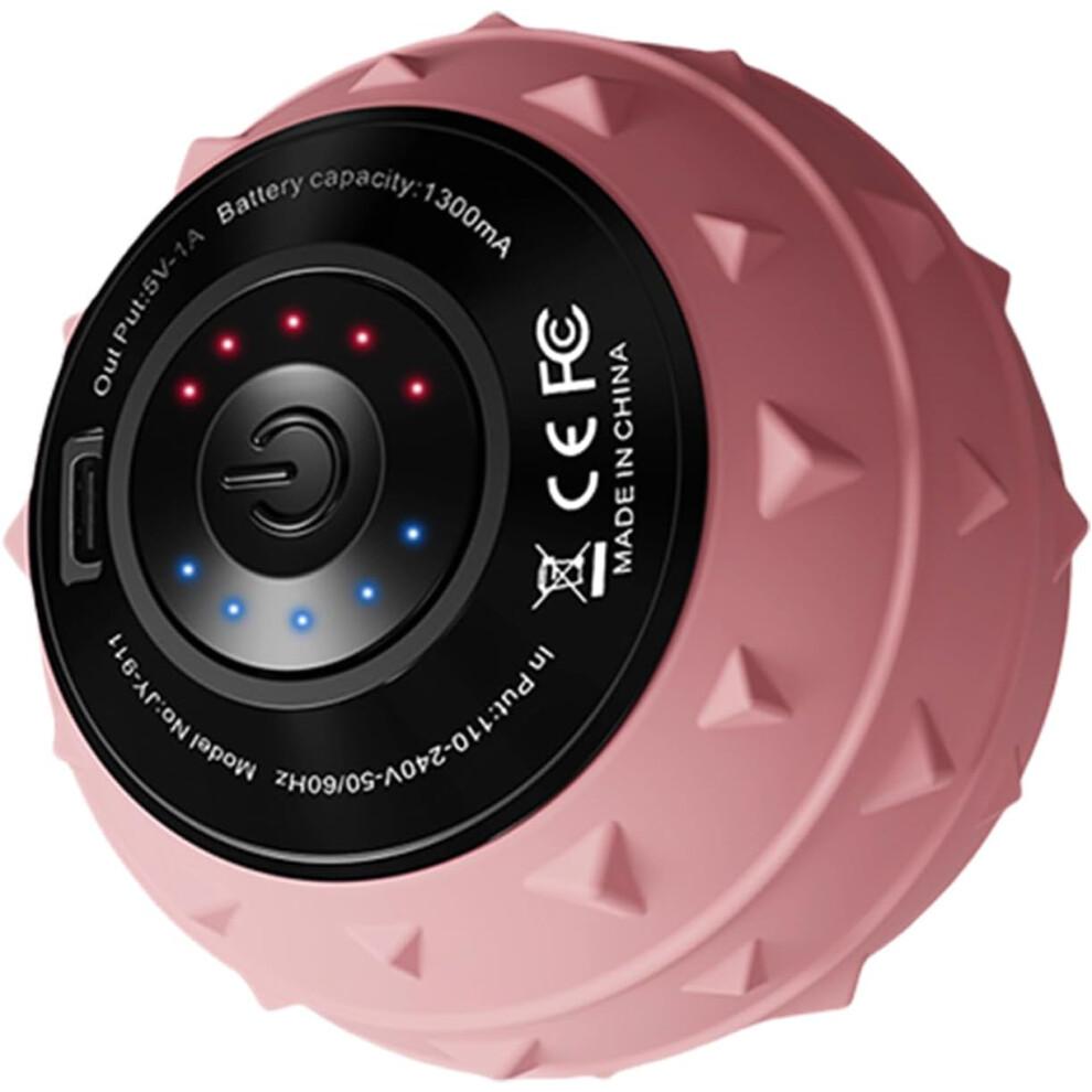 Workout Massage Ball, Relaxation Training Hand Massager  Compact Electric Deep Tissue Massage Roller for Waist Shoulders Back Legs Pink