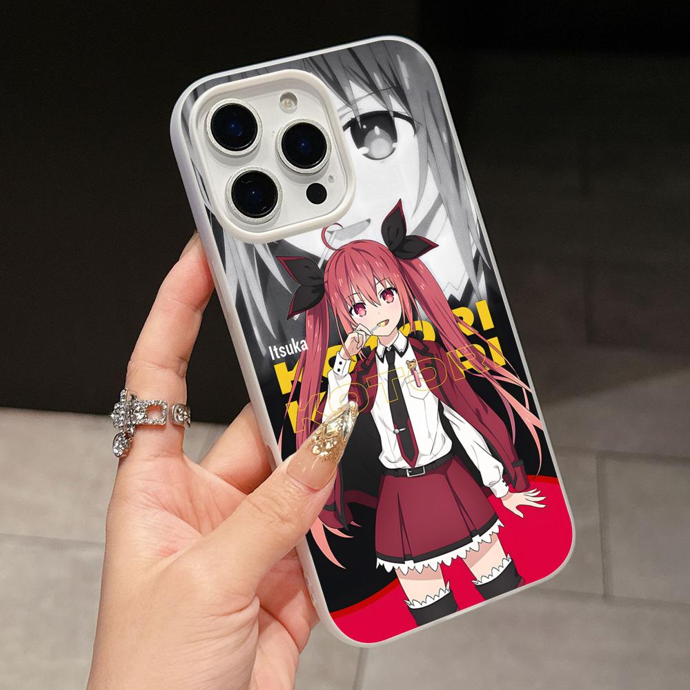 Date a Live Котори Ицука Гелевый Двухслойный Белый Чехол для Мобильного Телефона для iPhone 17 16 15 14 13 12 11 Air Pro Max Plus Защитный