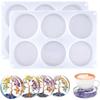 1pcs Extra Deep Round Resin Coaster Mold, 6 Cavity Silicone Ornament Mold for Epoxy Resin, DIY Cups Mats Craft, White