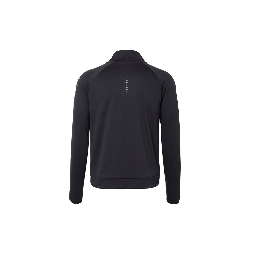 Nike Swoosh Run Logo Print Reflective Half-Zip Casual Sports Fitness Top Women Tops Black CW0293-010