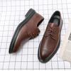 Брендовые мужские туфли-броги, модные деловые туфли из натуральной кожи на плоской подошве, черные дышащие мужские формальные офисные рабочие туфли