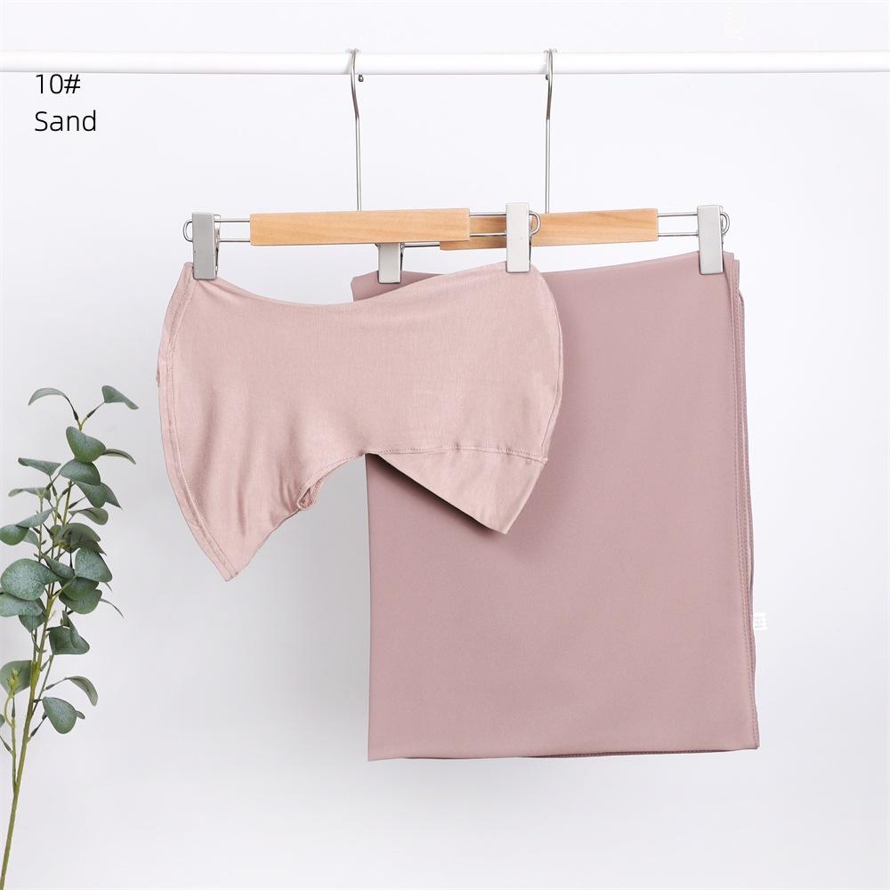 Elegant Elastic Instant Hijab Solid Color Chiffon Hijab Set Women's Modal Pullover Bandana Thin Breathable Soft Cozy Scarf