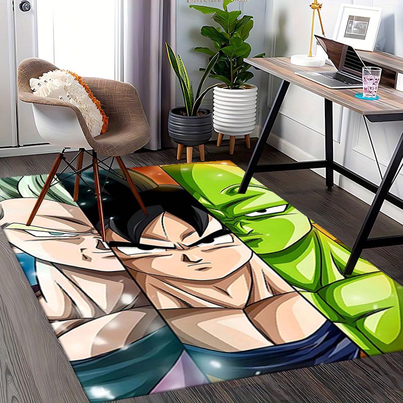 1pc Dragon Ball Z Goku Vegeta Piccolo Anime Cartoon Design Office Chair Mat Non-Slip Carpet Suitable for Home Decor Living Room Bedroom Game Room Gift