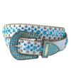 Women's Rhinestone Crystal Waist Belt for Jeans or Dress, European and American Style with Inlaid Rivets