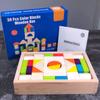 Wooden 30pccolored Wooden Box Building Beech Shape Large Block Stacking Early Education Educational Toys