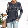 (THIS IS THE TURNING POINT) Women's Fashionable Casual Long-sleeved Printed Round Neck Sweatshirt Top