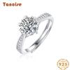 Tancise Classic 925 Sterling Silver  Moissanite Ring Ladies Jewelry Wedding Promise Party Gift