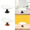 Elevated Ceramic Cake Plate Footed Stand Round Serving Platter for Displaying Cupcakes Cookies Snacks