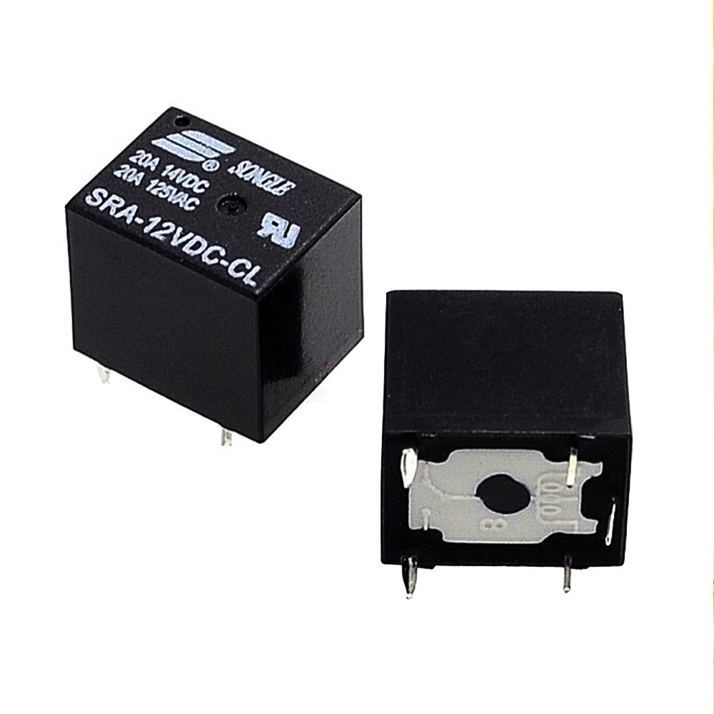 10PCS SRA-12VDC-CL DC 12V Coil 20A PCB General Purpose Relay 5 Pins SPDT 125VAC 20A 14VDC