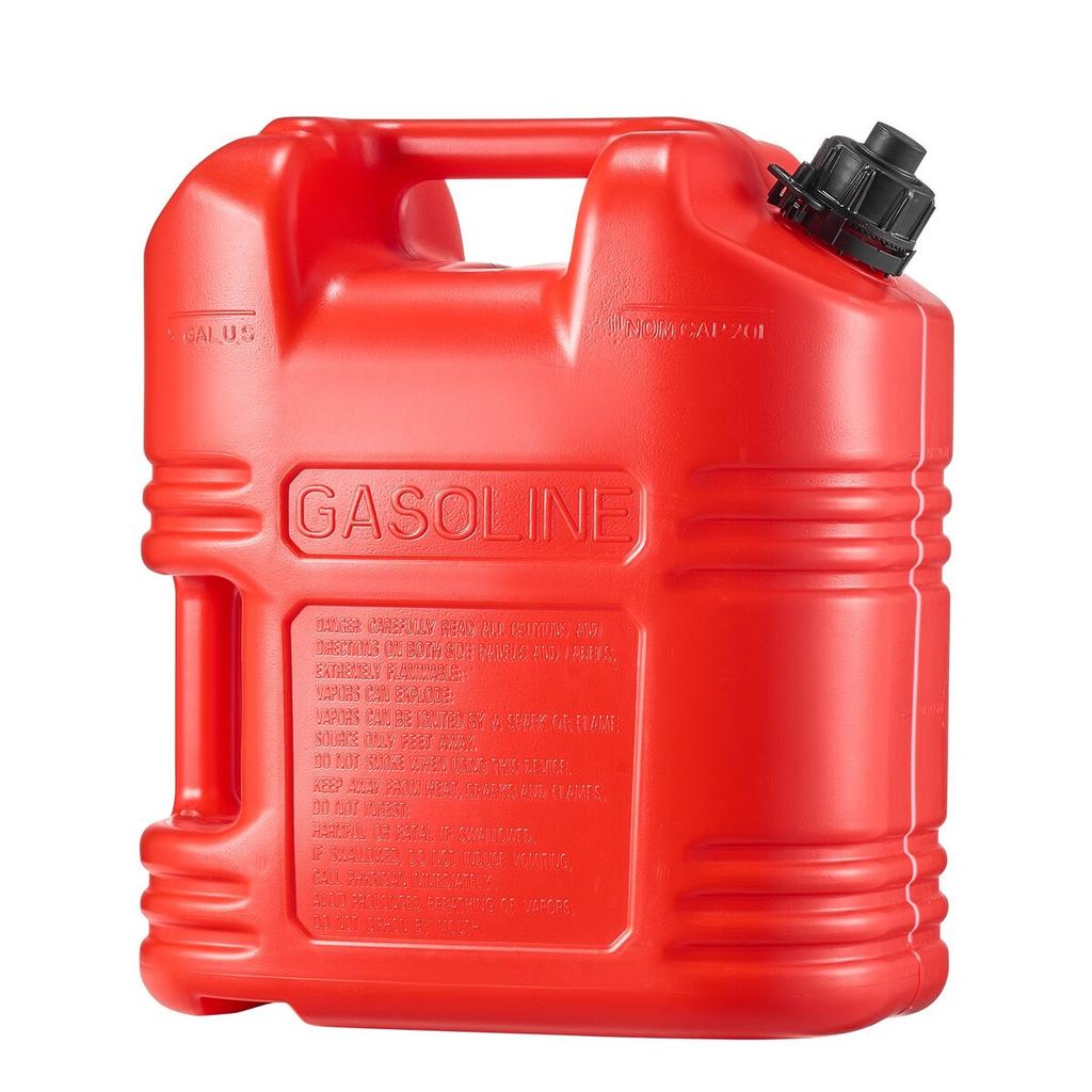 Fuel Container, 19 L, Gas Tank with Spout & Clear Scale, 15 L/min Max Flow Rate, Secure & Leak-proof, Portable Flat Fluid Container for Most Cars