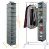 10-Shelf Hanging Shoe Organizer Non-Woven Fabric Hanging Shoe Shelves Multipurpose Foldable Shoes Container Rack Space-Saving